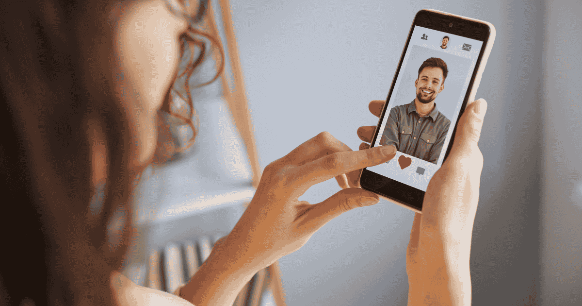 A woman navigating dating apps