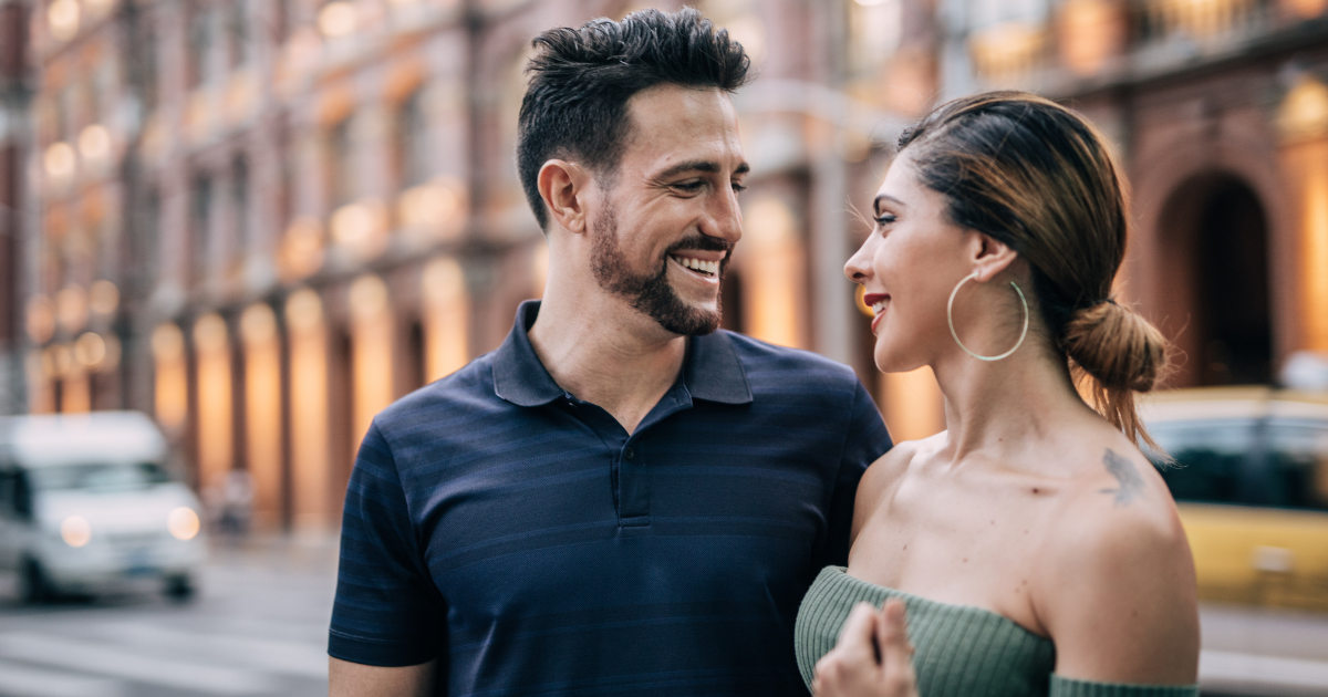 Flirting A couple flirting on a date